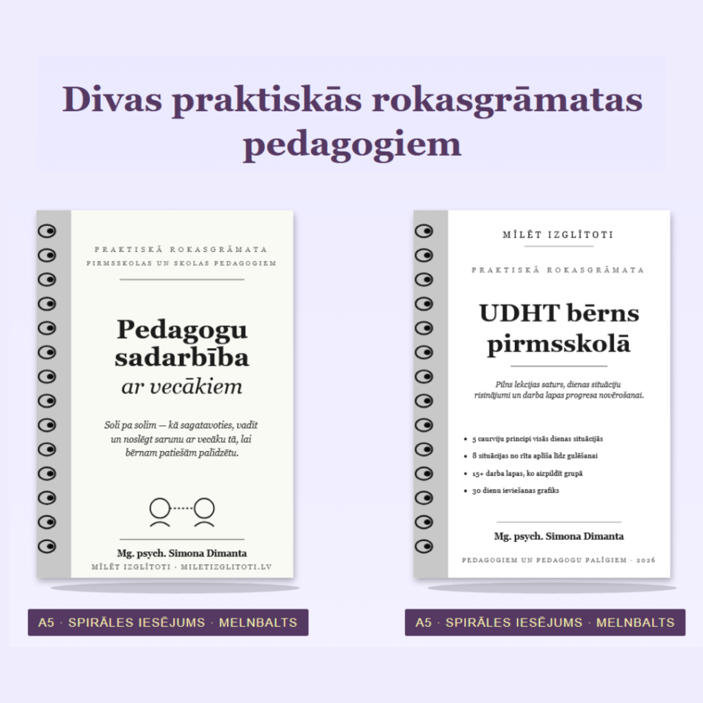 Grāmatu komplekts: Pedagogu sadarbība ar vecākiem + UDHT bērni pirmsskolā